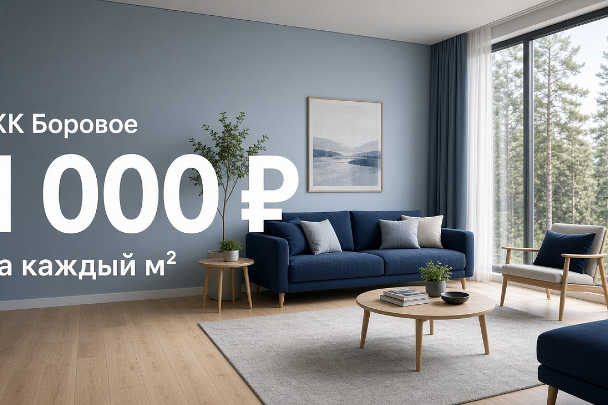 Дарим 1 000 ₽ за каждый м² в ЖК «Боровое»