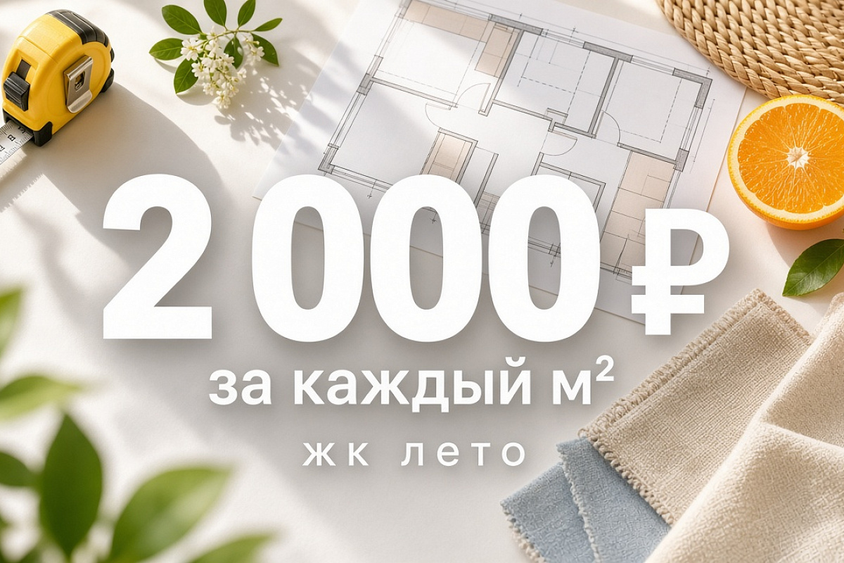 Дарим 2 000 ₽ за каждый м² в ЖК «Лето»